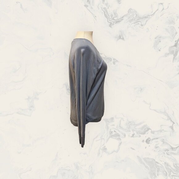 Athleta Athletic Womens RAGLAN Long Sleeve Blue Pullover Sweatshirt SIZE Small - Picture 2 of 11